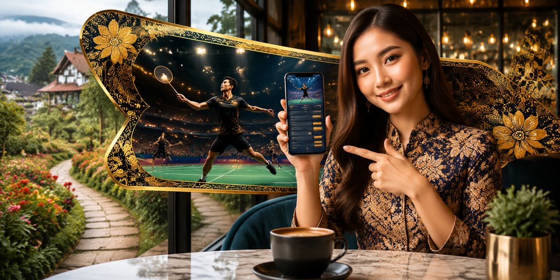 Suasana kasino mudah alih yang menyeronokkan di Malaysia, reka bentuk batik tradisional pada latar belakang